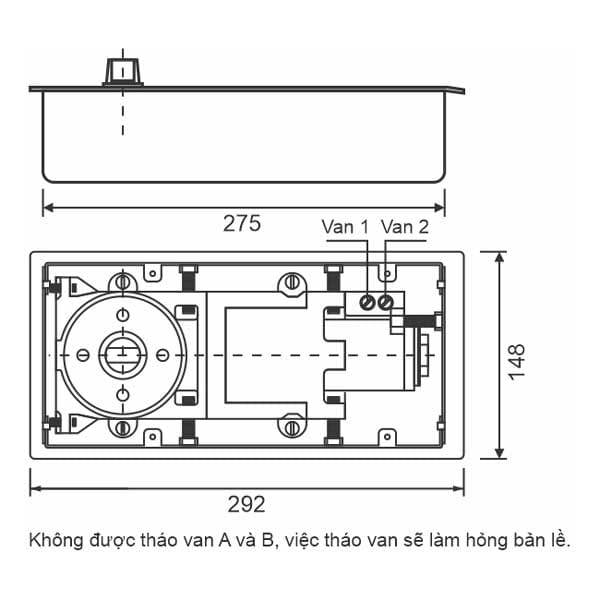 Bản lề sàn 180kg Glaze - Ảnh 3