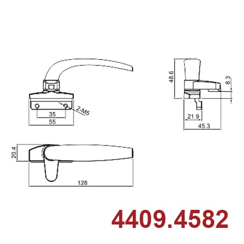 Tay gạt cửa sổ 458 - Ảnh 3