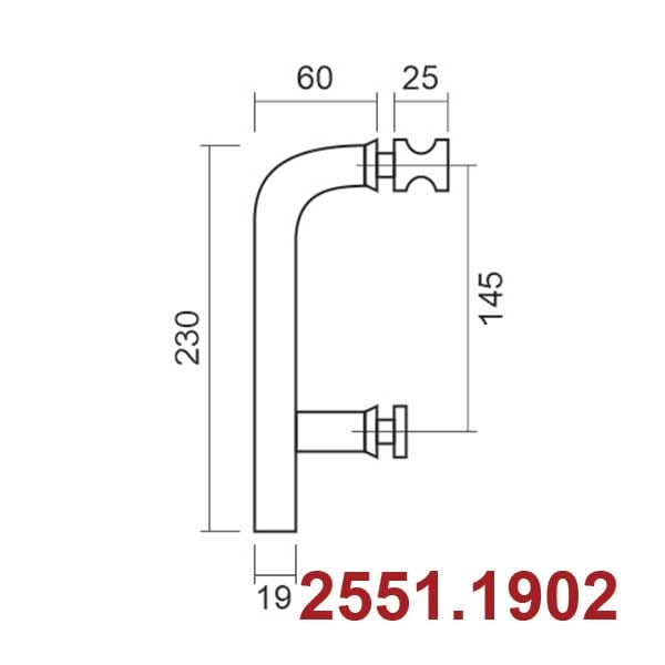 Tay nắm cửa kính 2551 - Ảnh 3