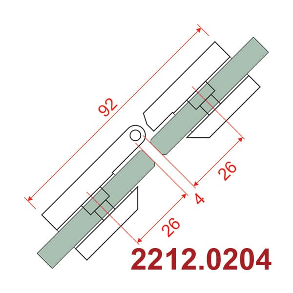 Bản lề kính kính 180° 2212 - Ảnh 5